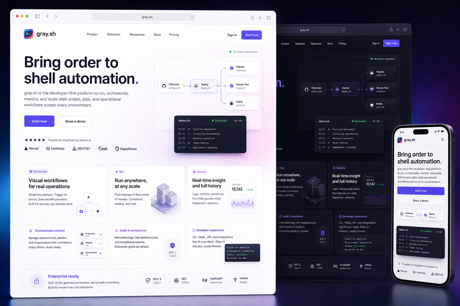 gray.sh website concept preview