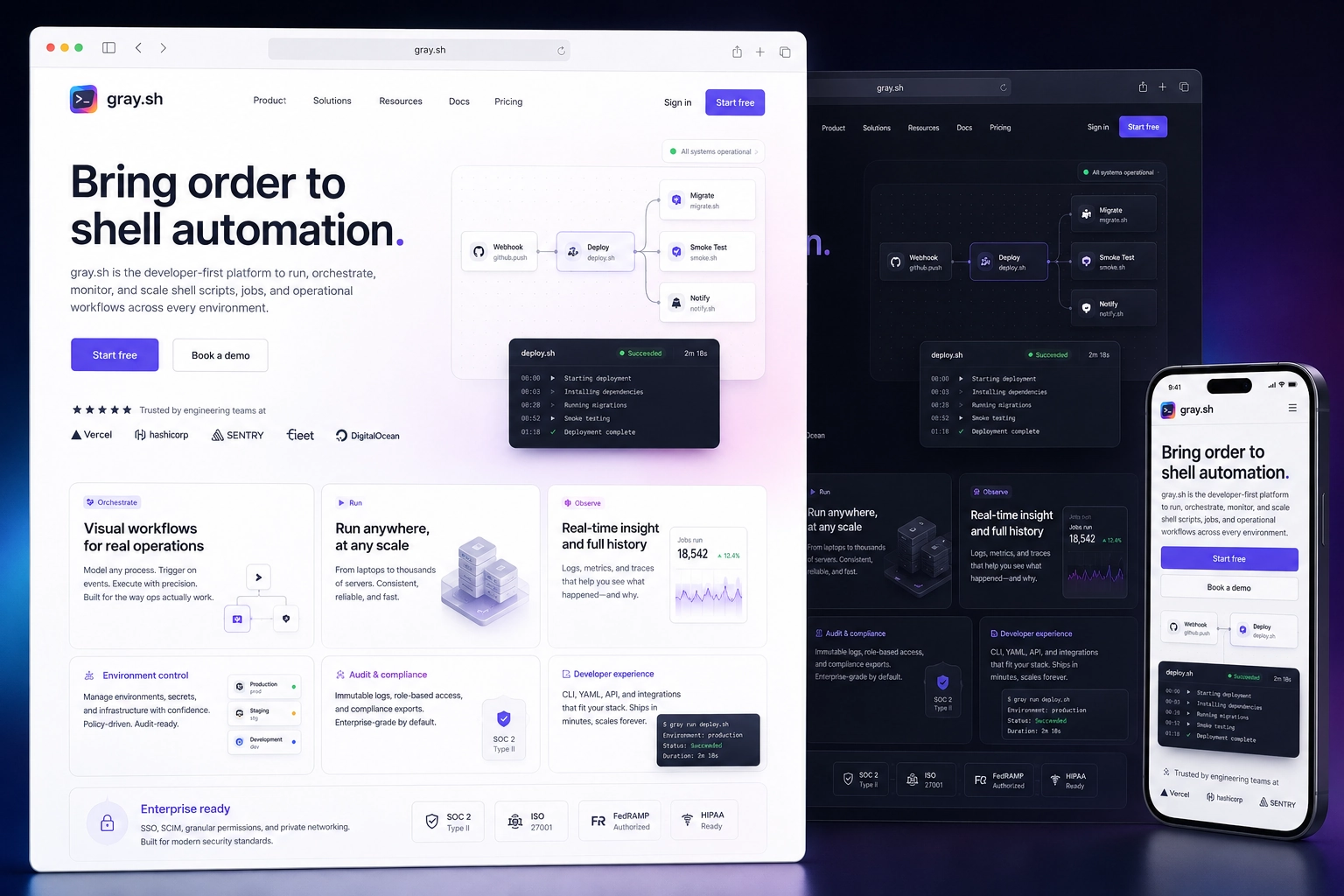 gray.sh website concept preview