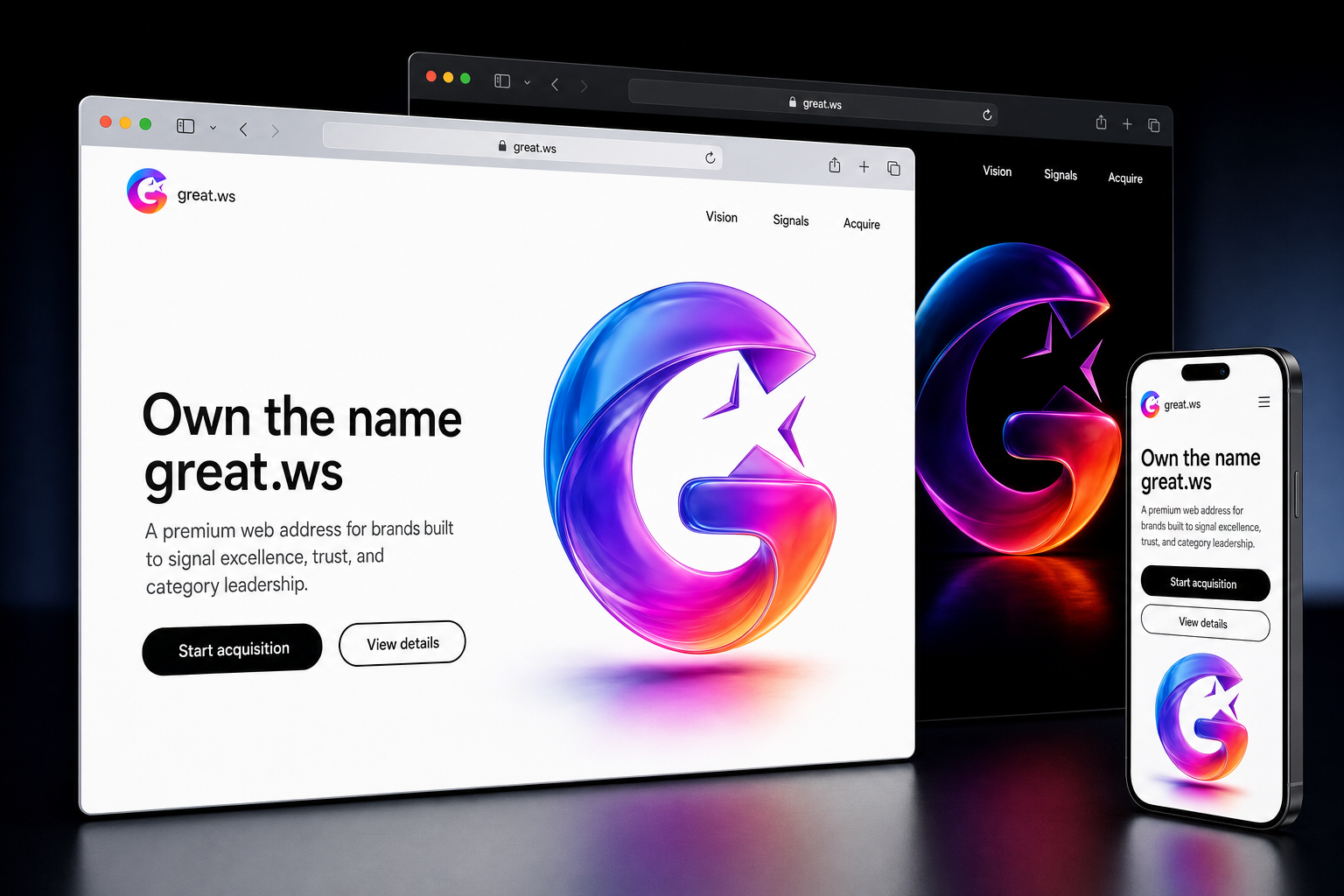 great.ws website concept preview