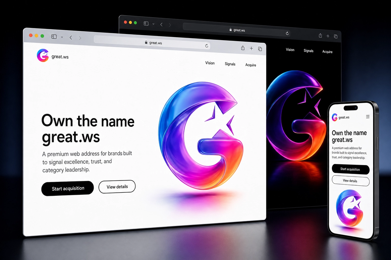 great.ws website concept preview