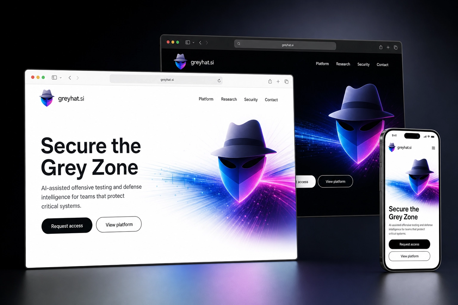 greyhat.si website concept preview