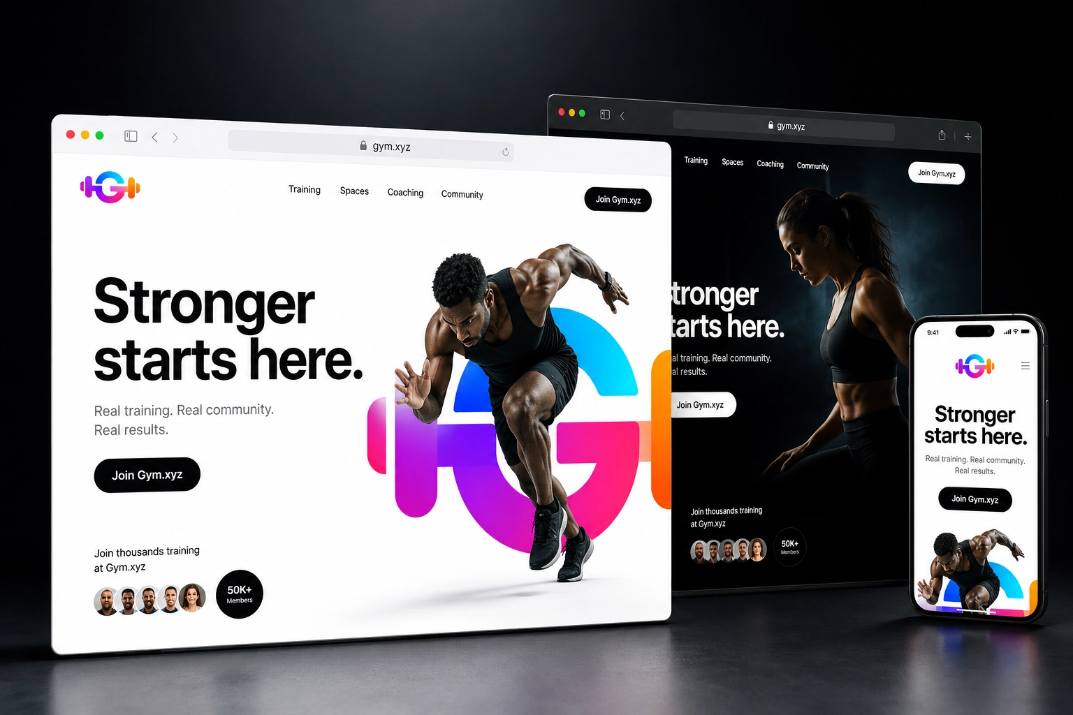 gym.xyz website concept preview