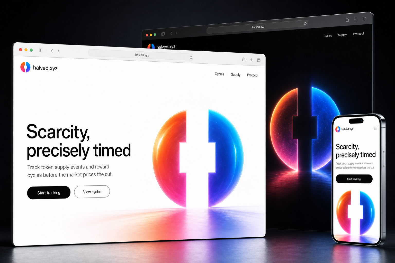 halved.xyz website concept preview