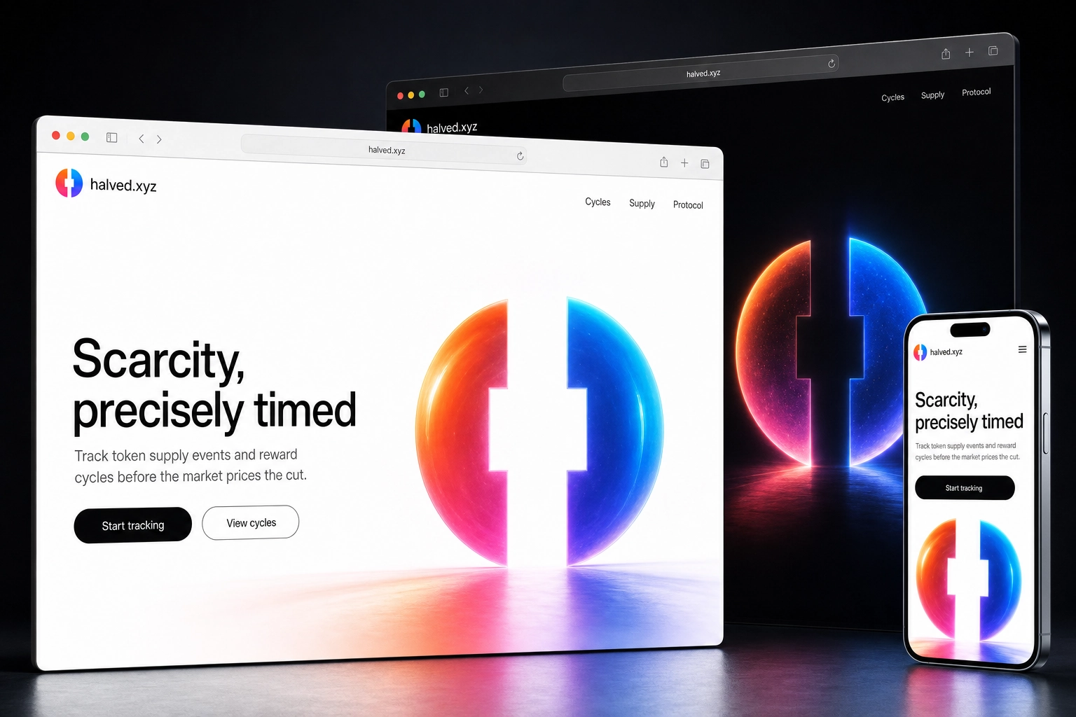 halved.xyz website concept preview