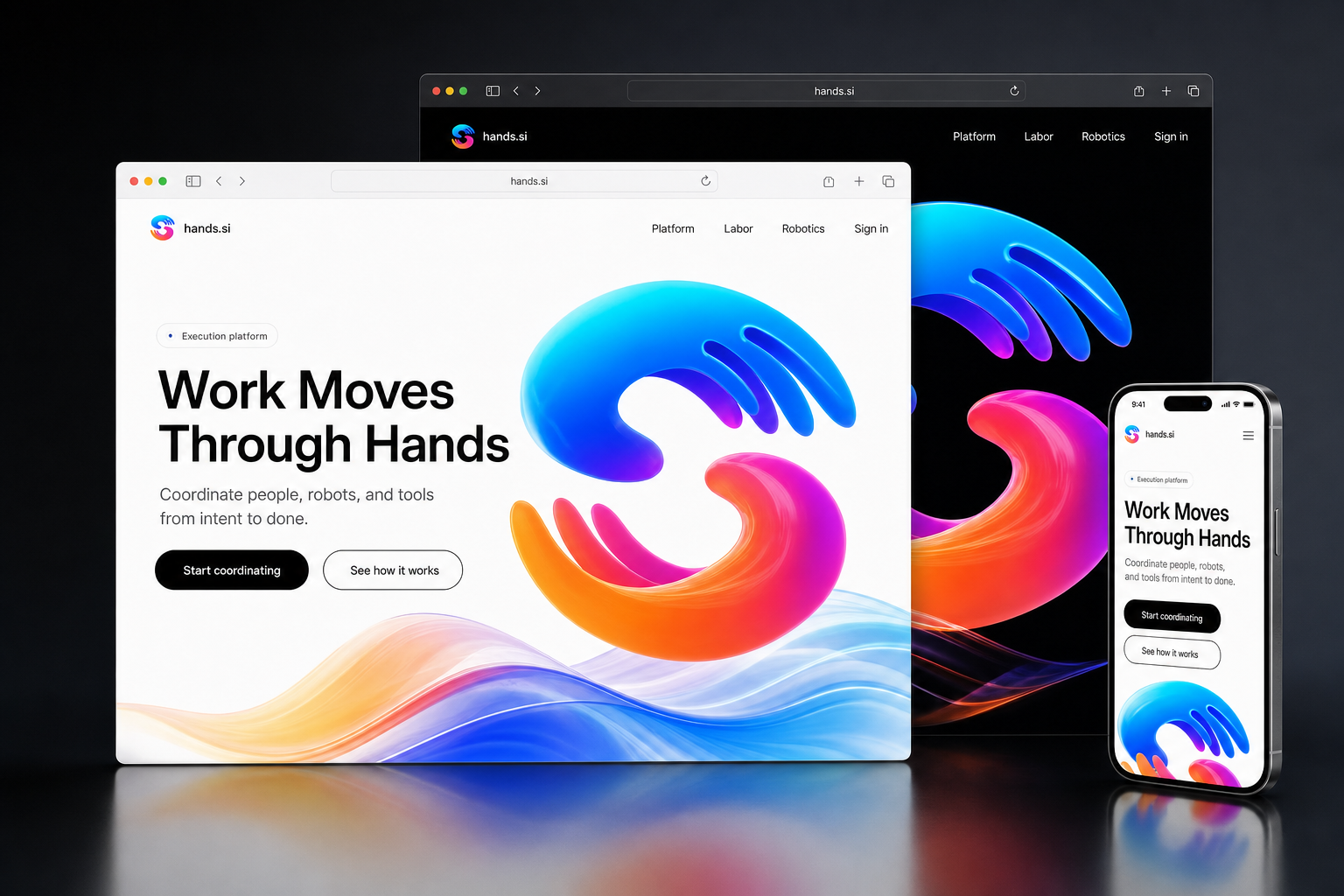 hands.si website concept preview enlarged