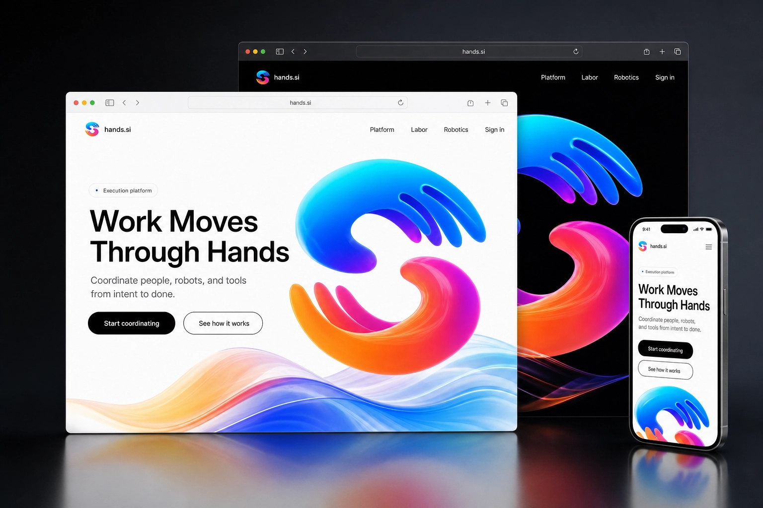 hands.si website concept preview