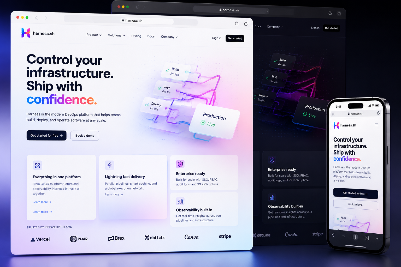 harness.sh website concept preview