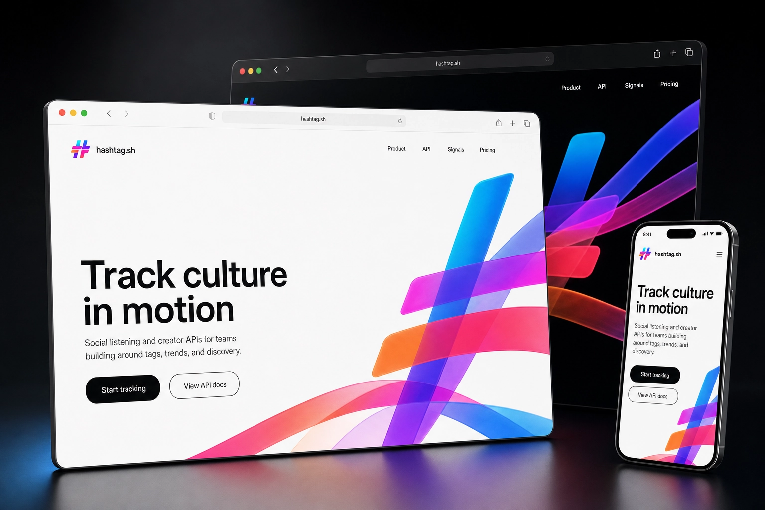 hashtag.sh website concept preview
