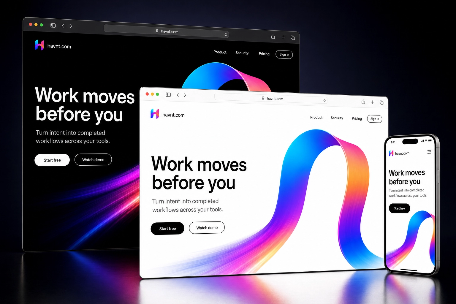 havnt.com website concept preview