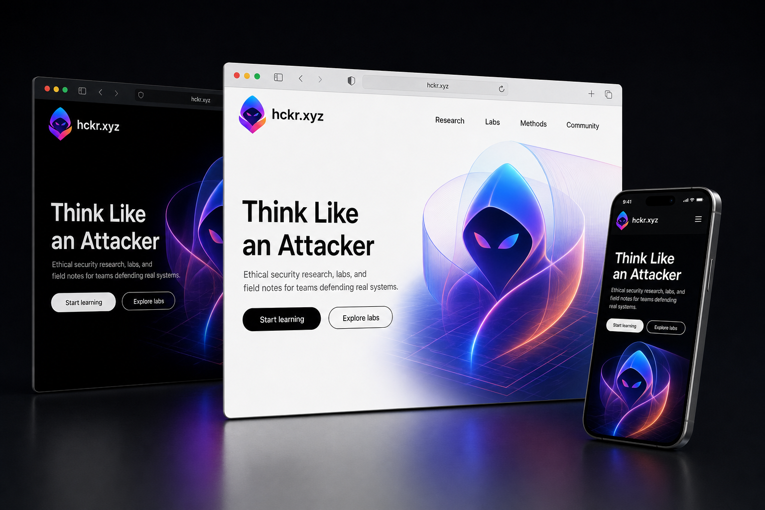 hckr.xyz website concept preview