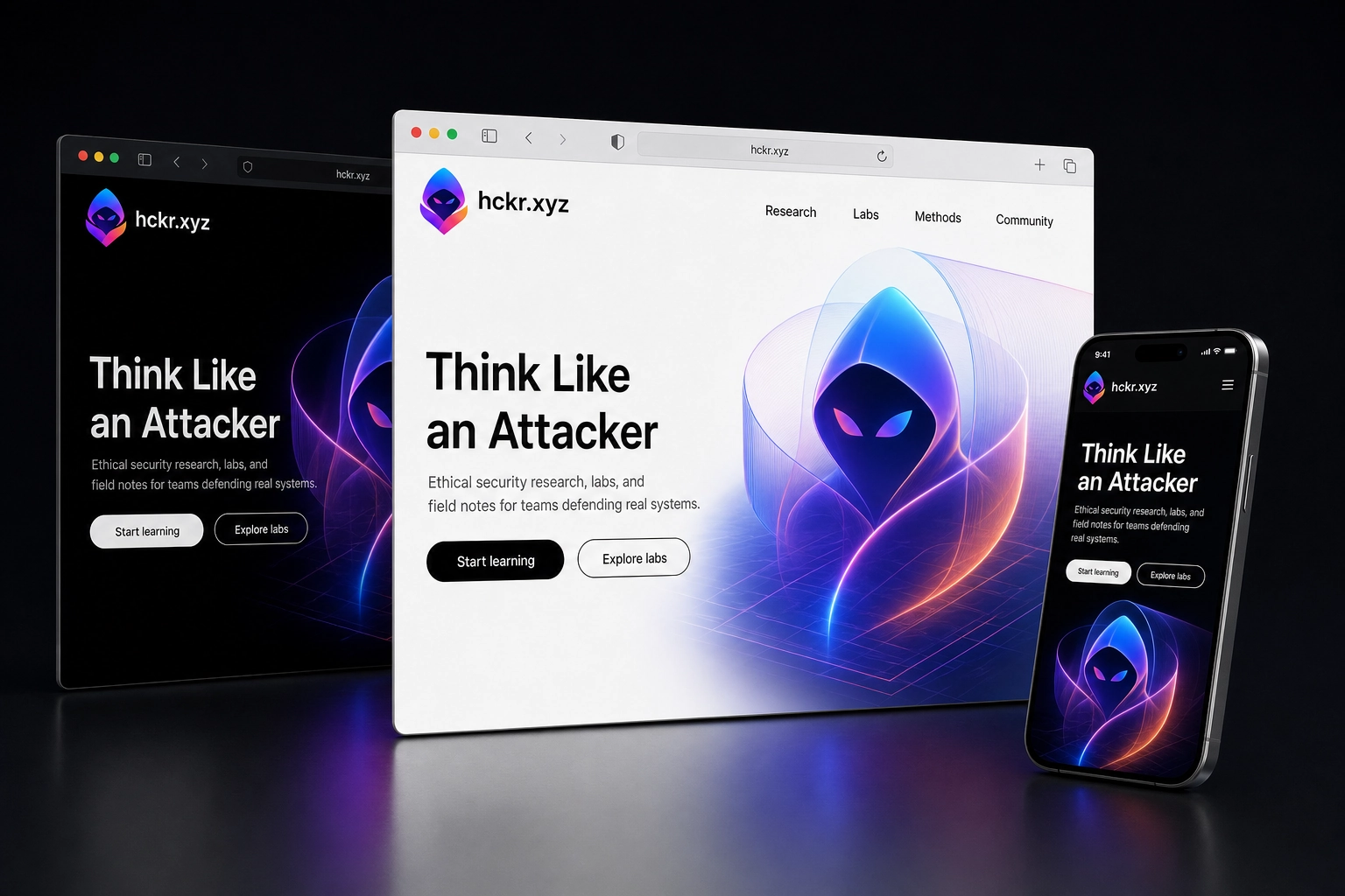 hckr.xyz website concept preview