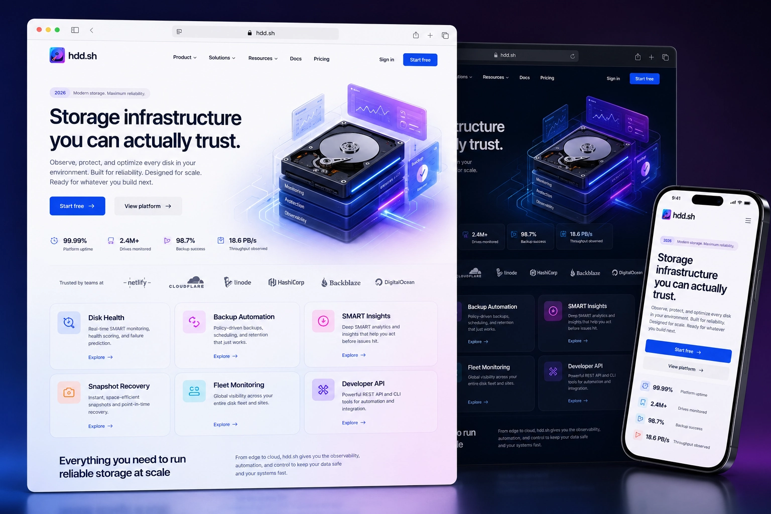 hdd.sh website concept preview