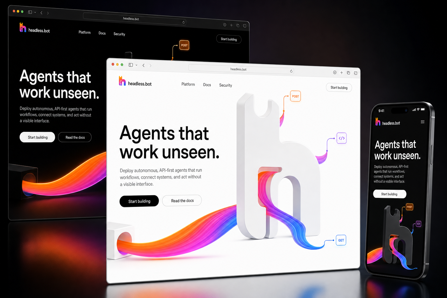 headless.bot website concept preview enlarged