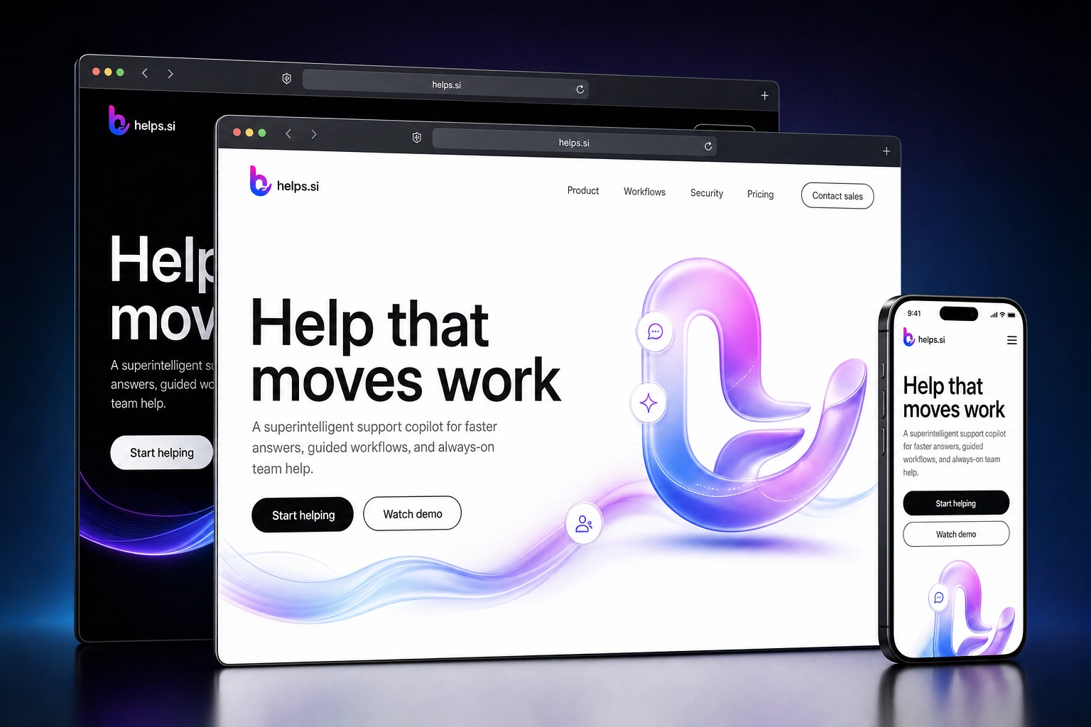 helps.si website concept preview