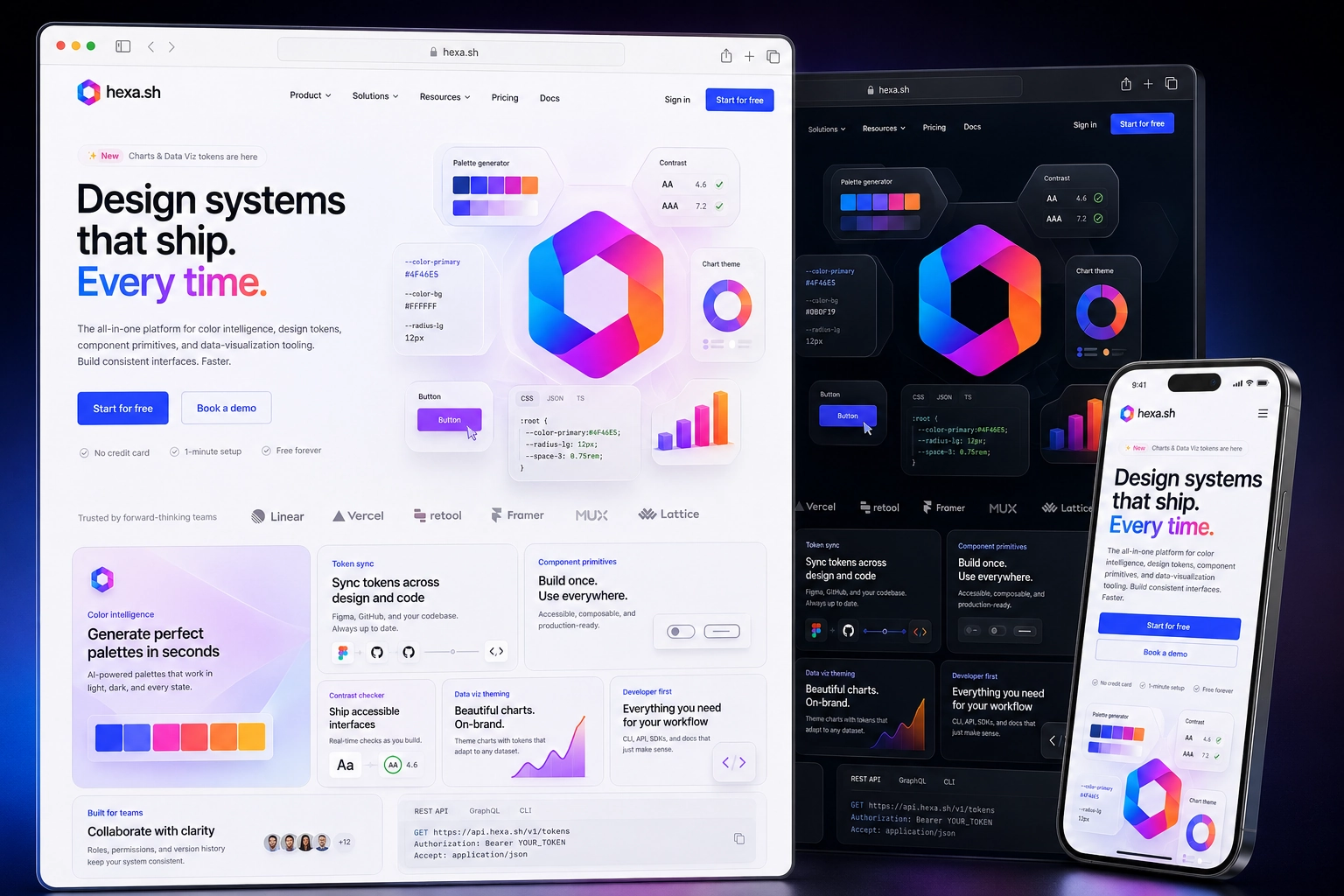 hexa.sh website concept preview