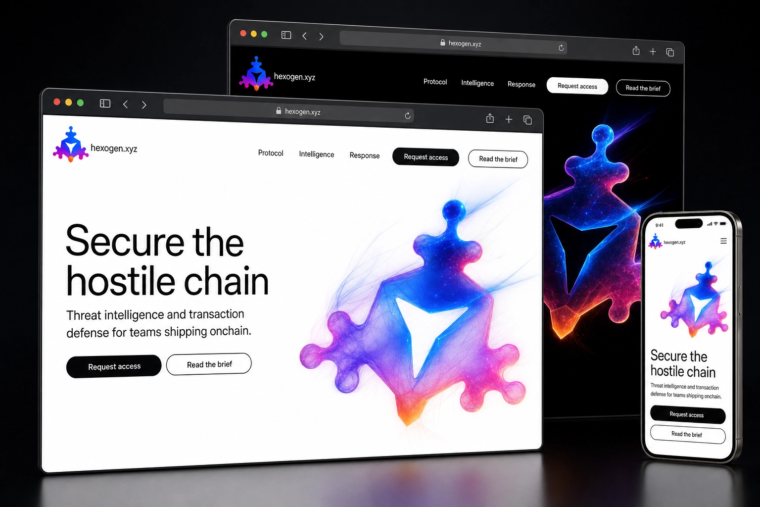 hexogen.xyz website concept preview