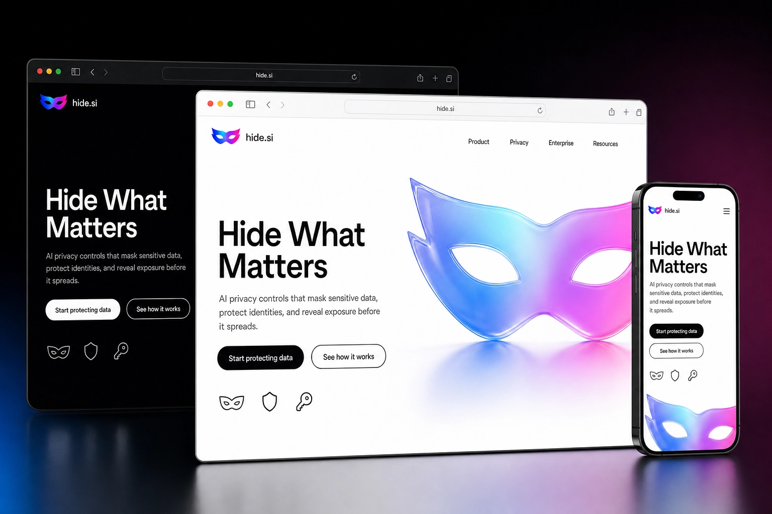 hide.si website concept preview