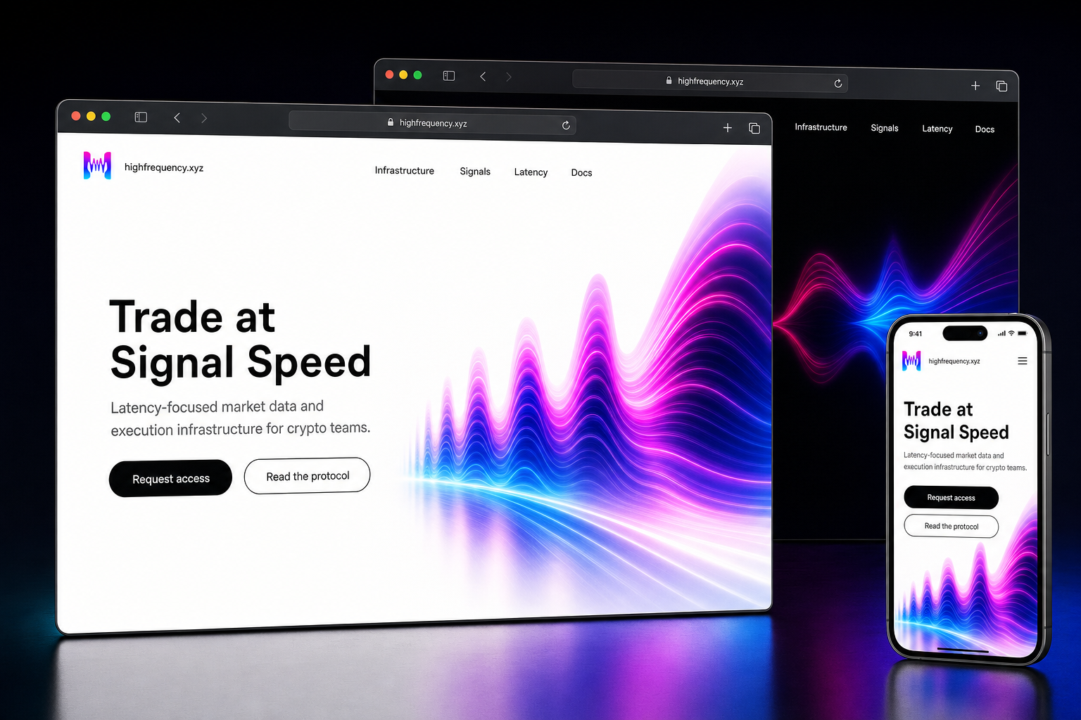 highfrequency.xyz website concept preview