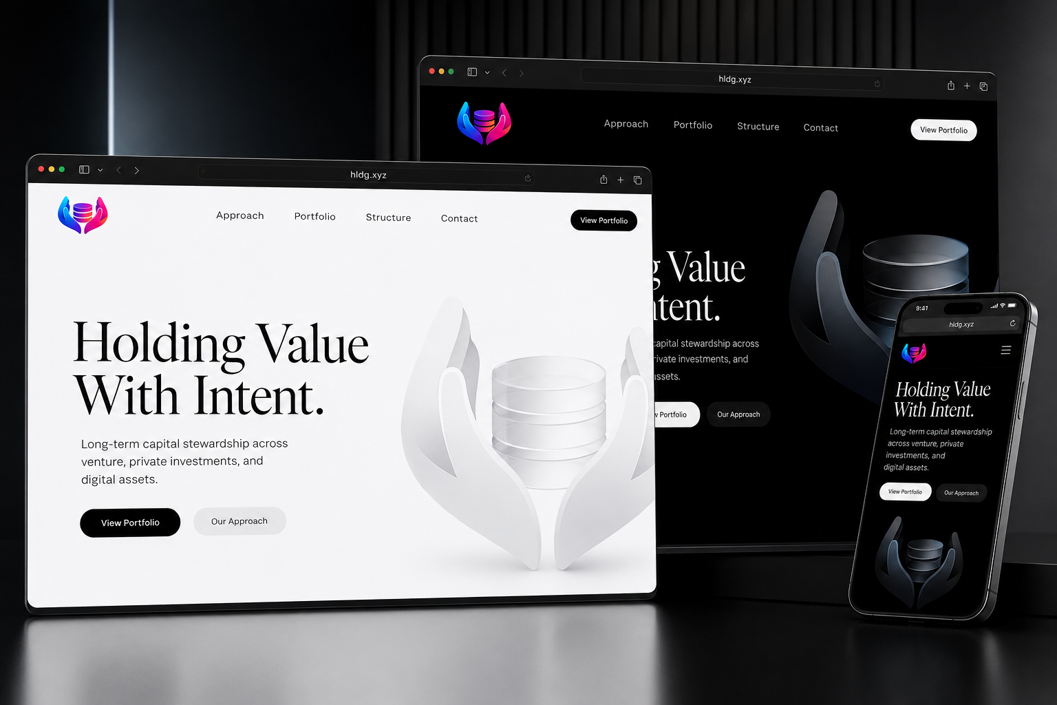 hldg.xyz website concept preview