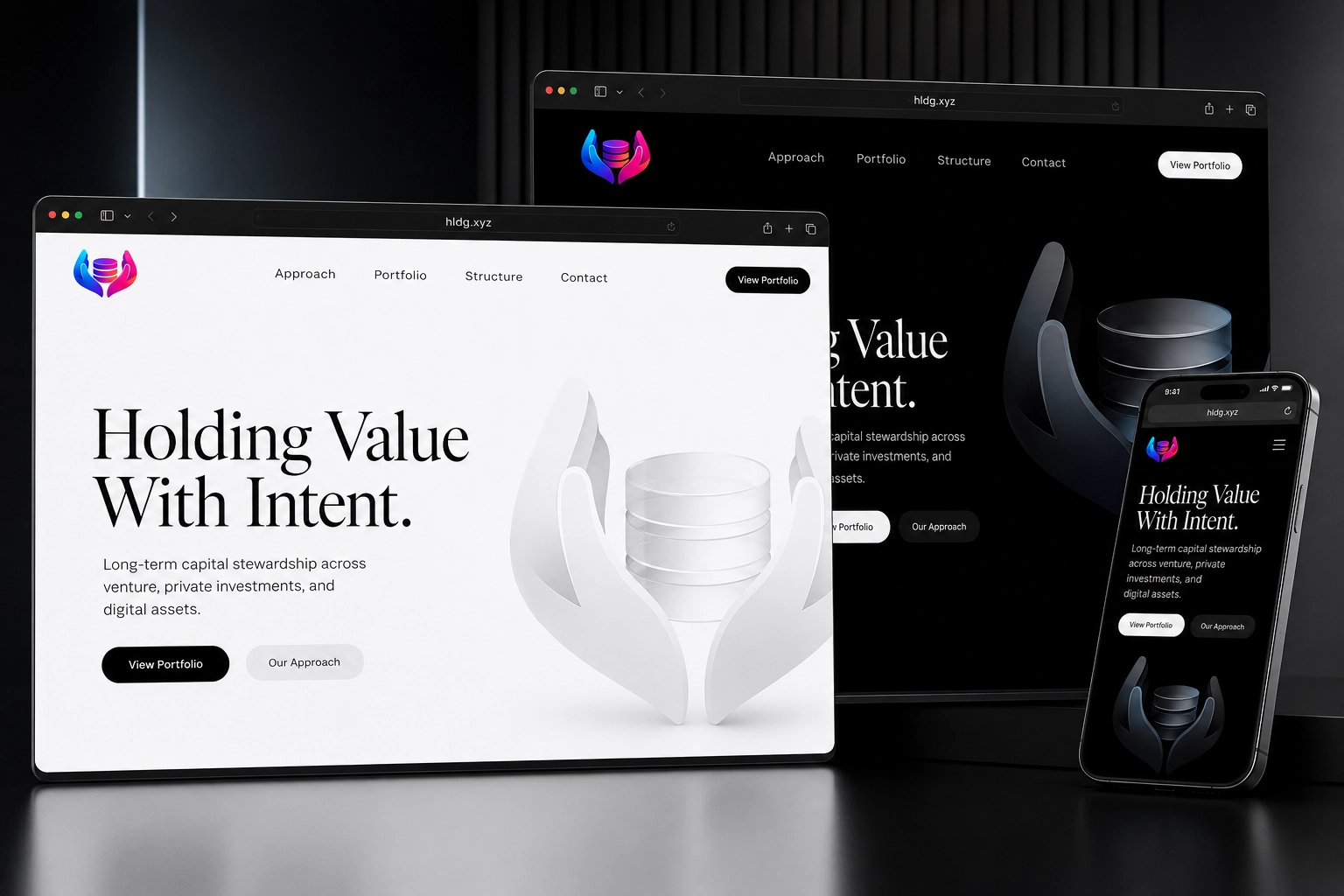 hldg.xyz website concept preview