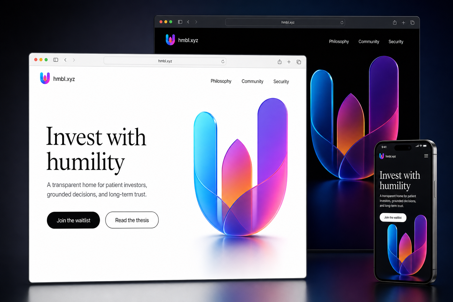 hmbl.xyz website concept preview