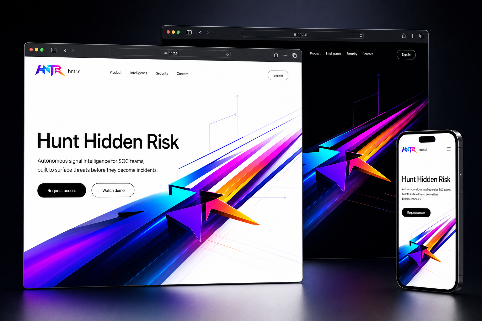 hntr.si website concept preview enlarged