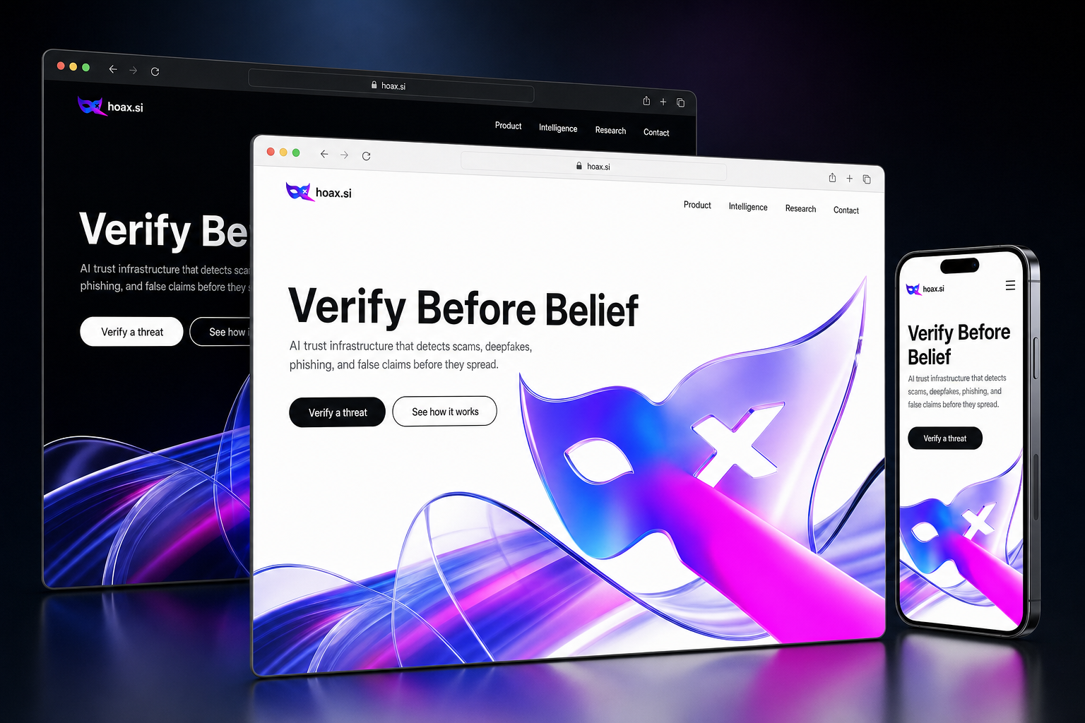 hoax.si website concept preview enlarged