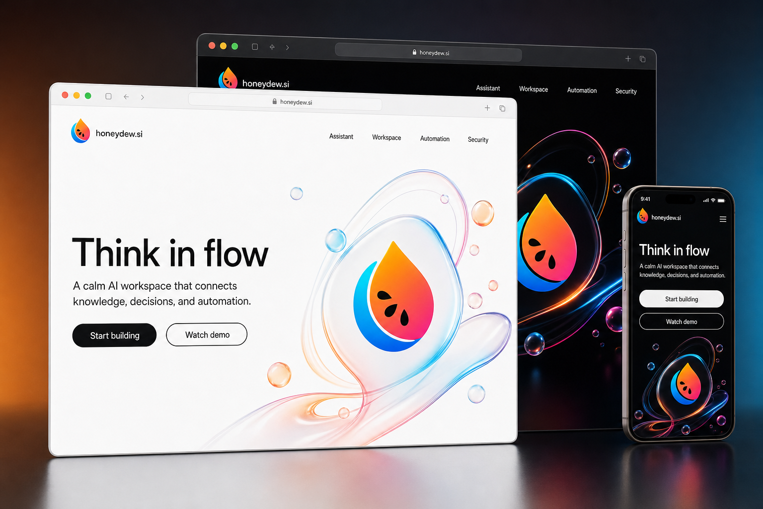 honeydew.si website concept preview