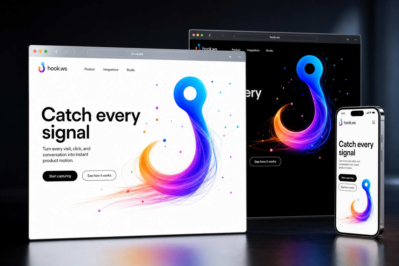 hook.ws website concept preview