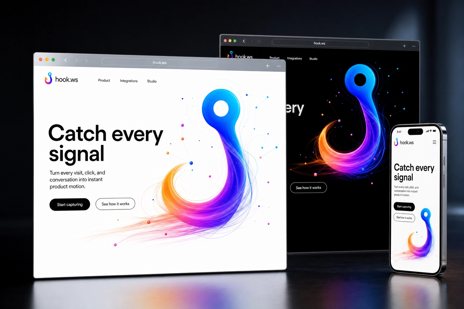 hook.ws website concept preview