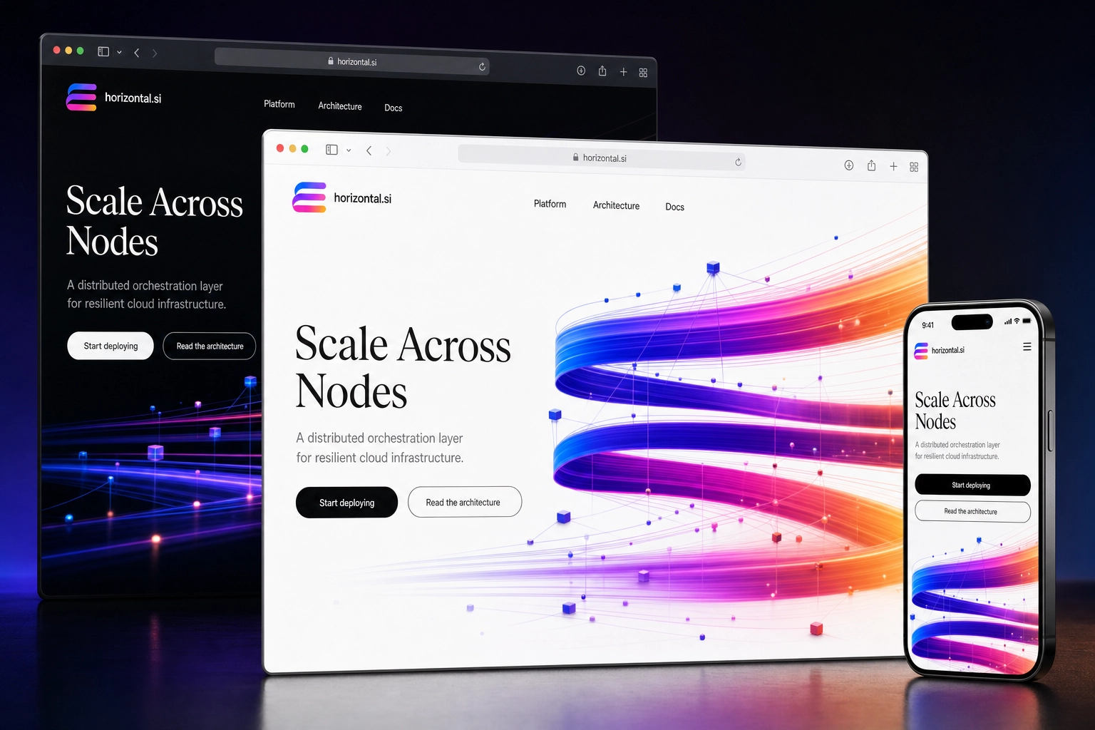horizontal.si website concept preview