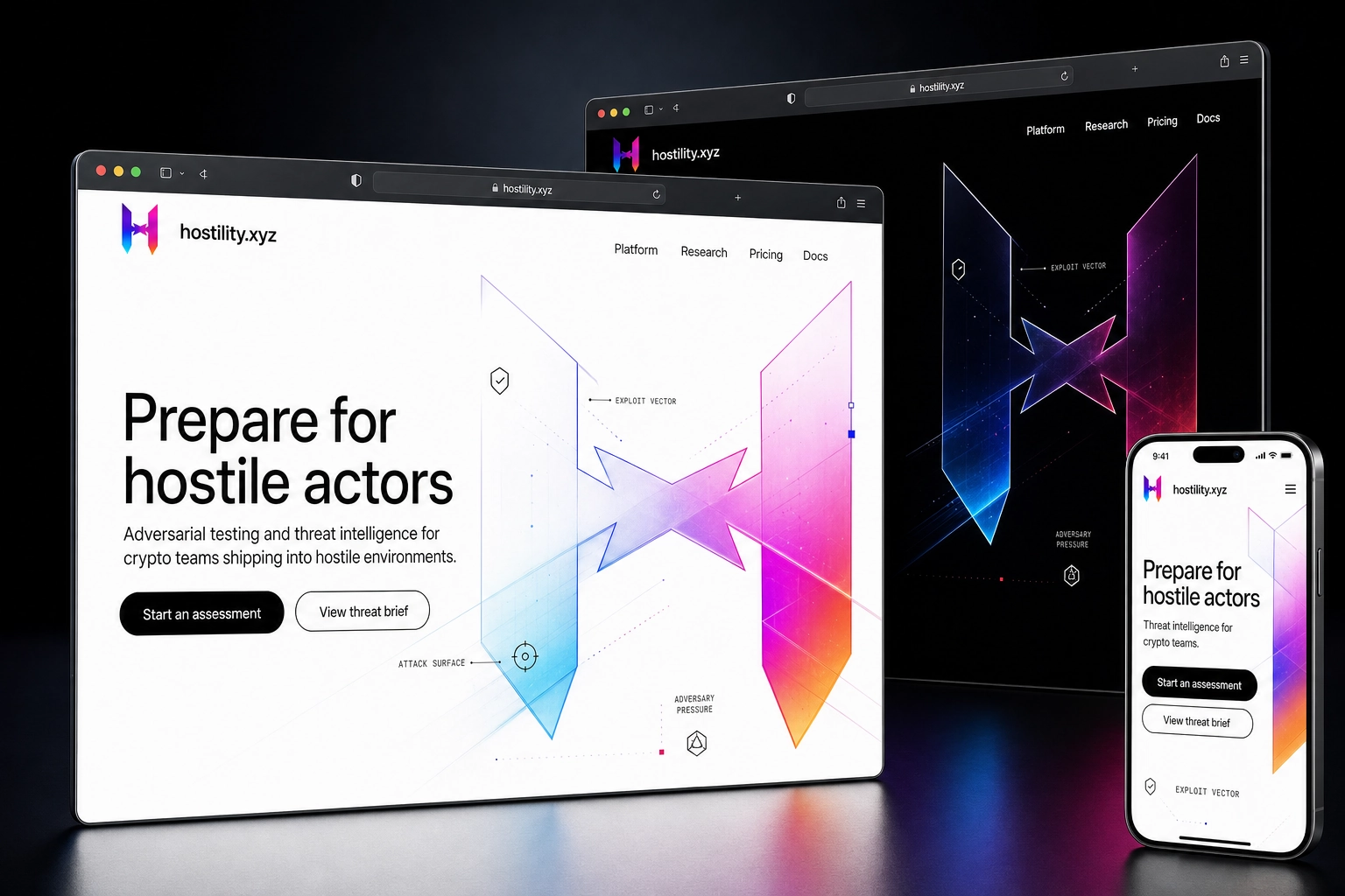 hostility.xyz website concept preview