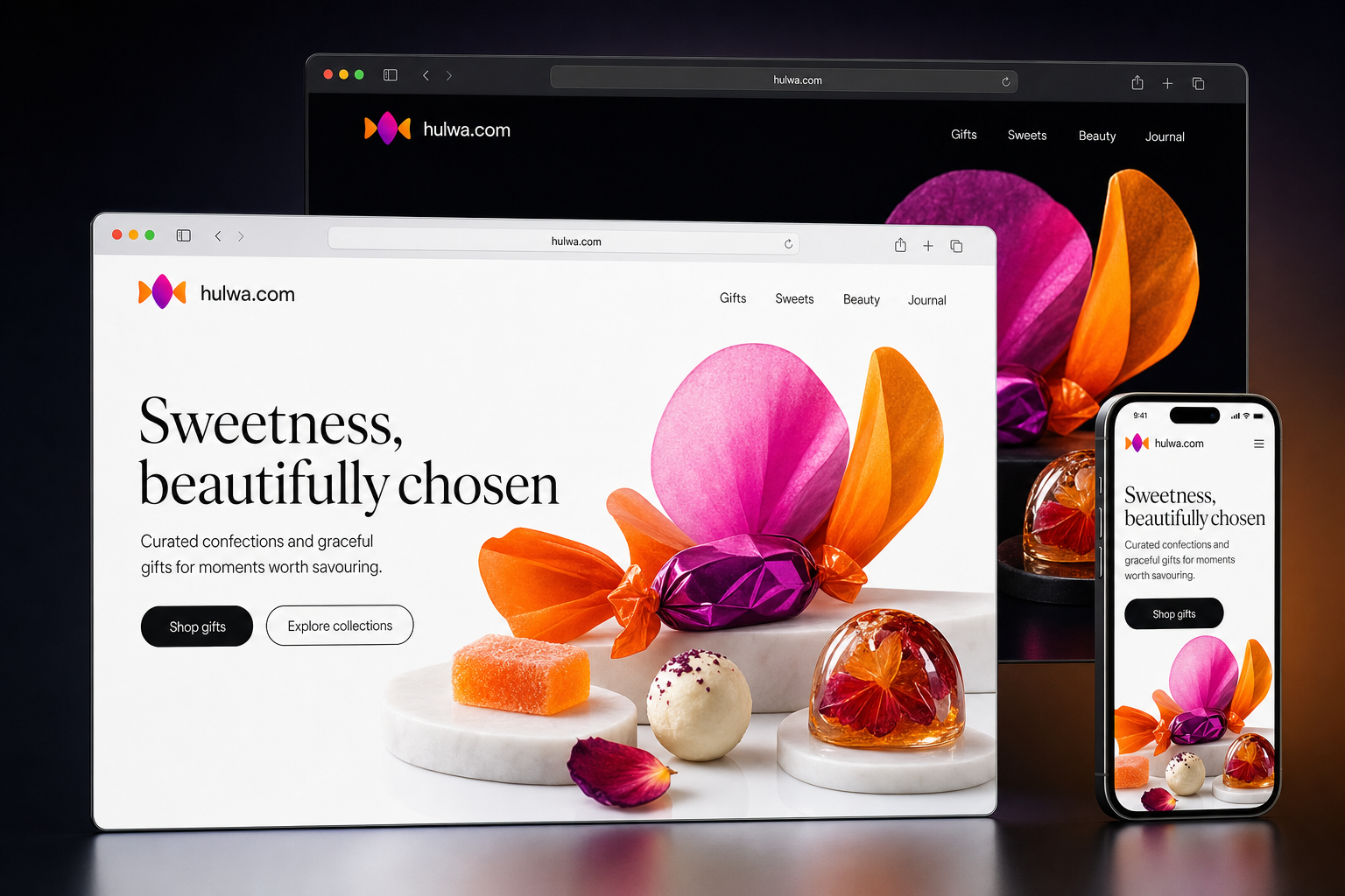 hulwa.com website concept preview enlarged