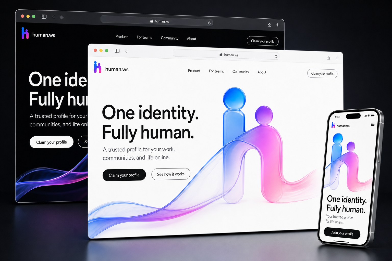 human.ws website concept preview enlarged