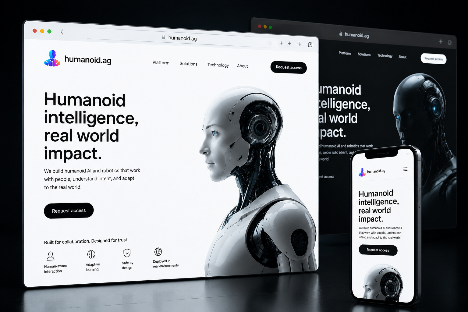 humanoid.ag website concept preview