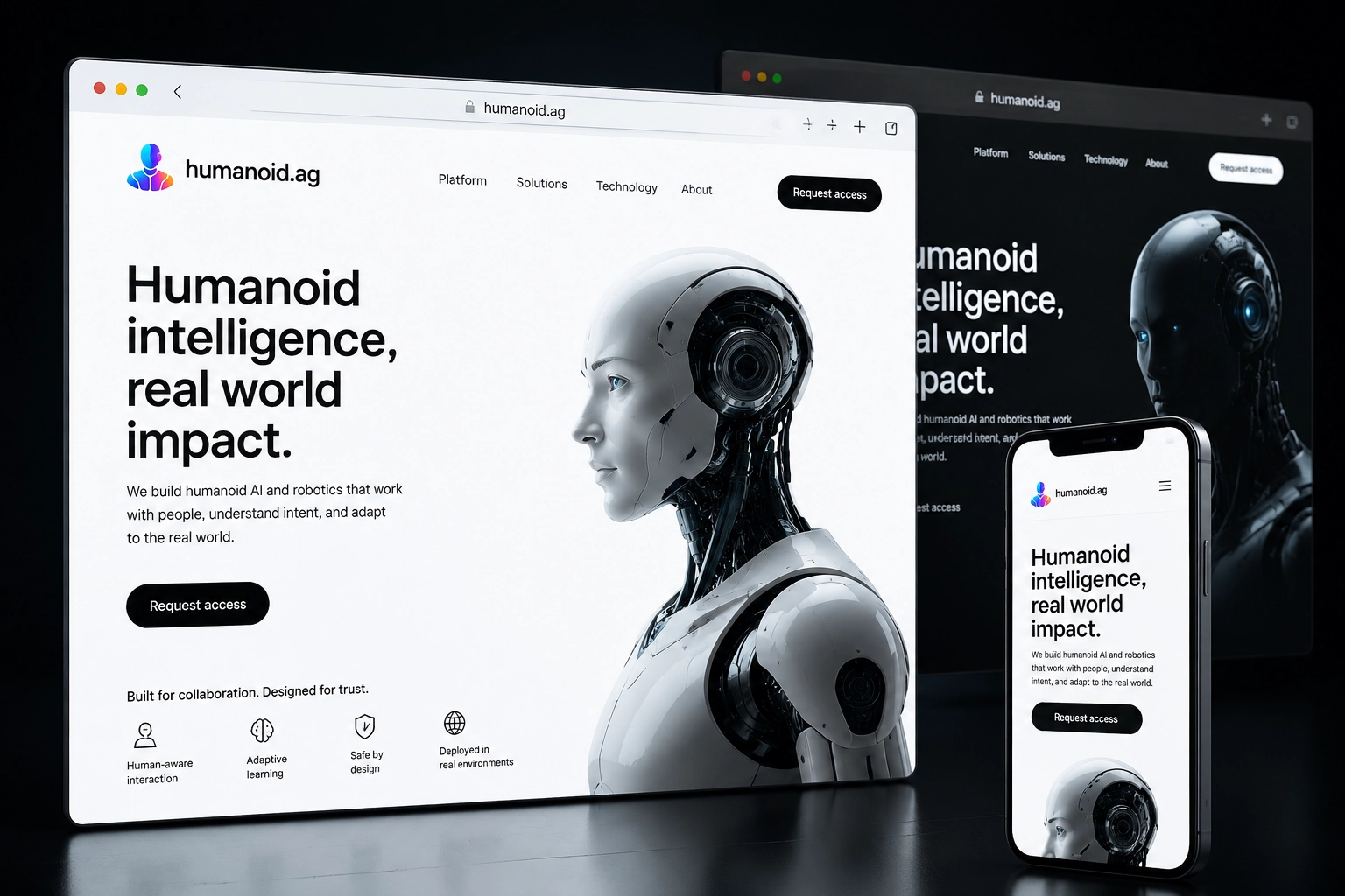 humanoid.ag website concept preview