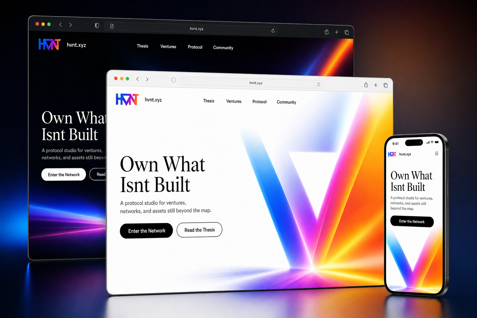 hvnt.xyz website concept preview enlarged