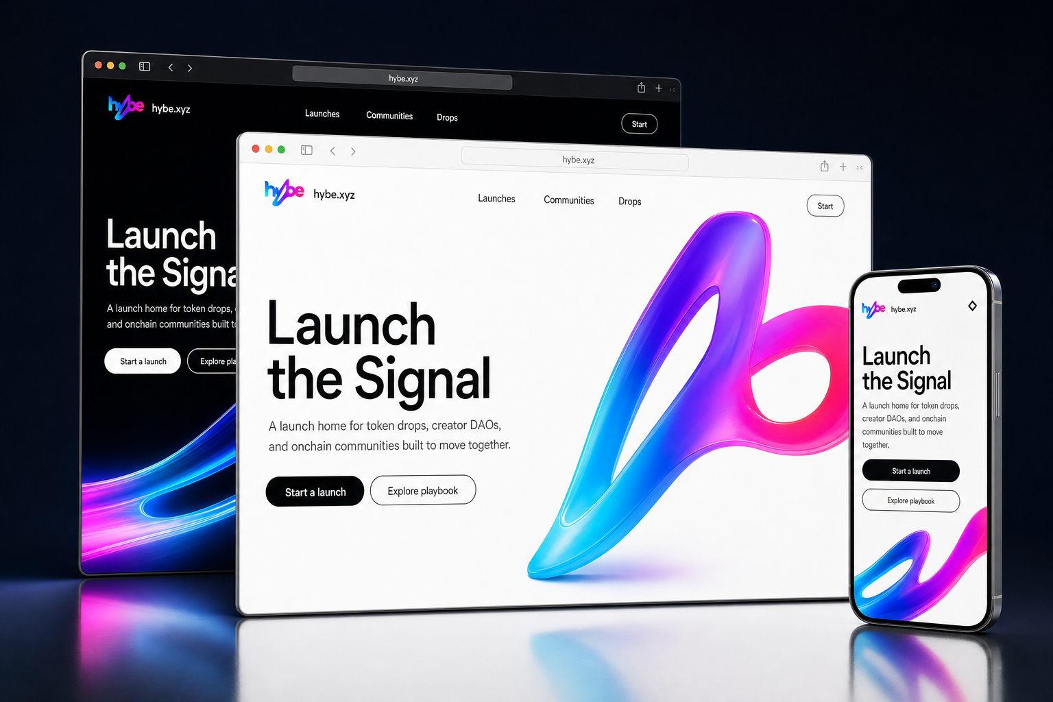 hybe.xyz website concept preview enlarged