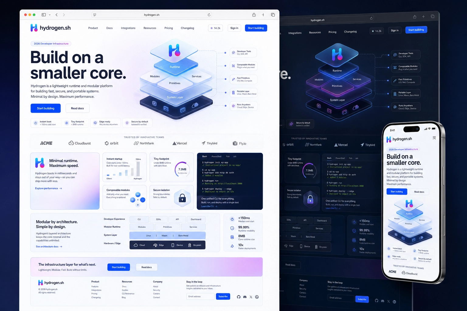 hydrogen.sh website concept preview