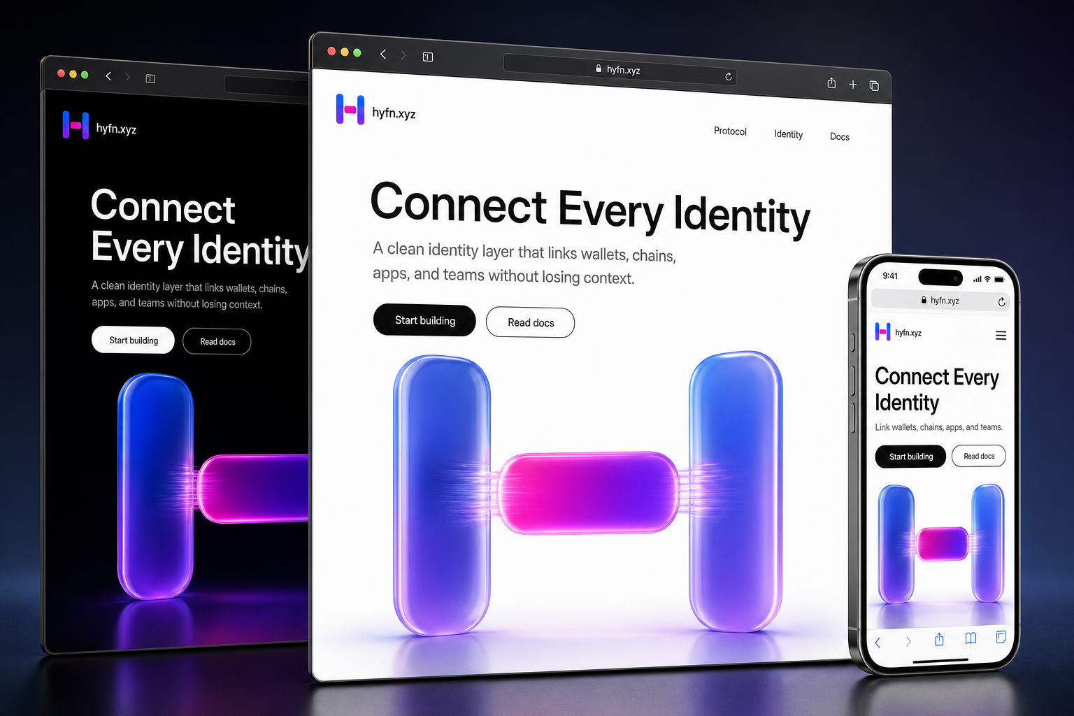 hyfn.xyz website concept preview enlarged