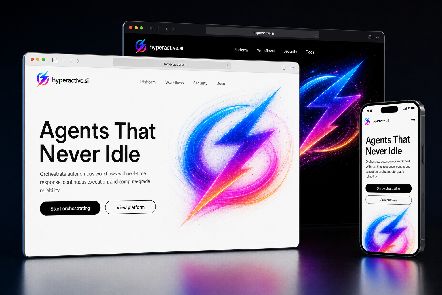 hyperactive.si website concept preview