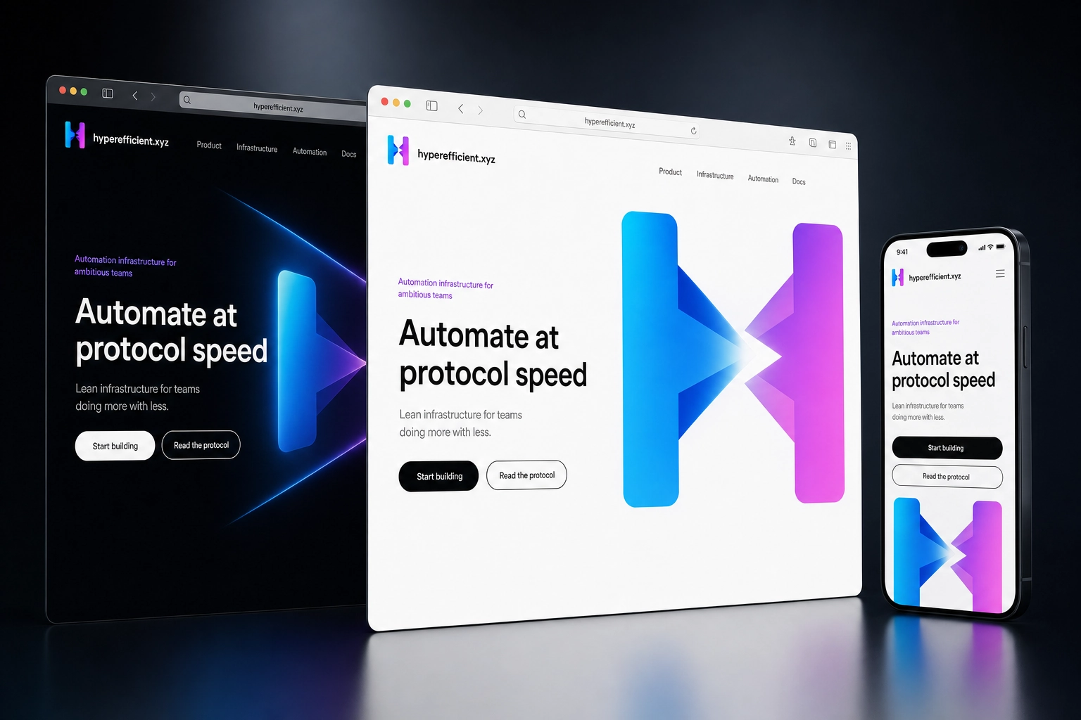 hyperefficient.xyz website concept preview