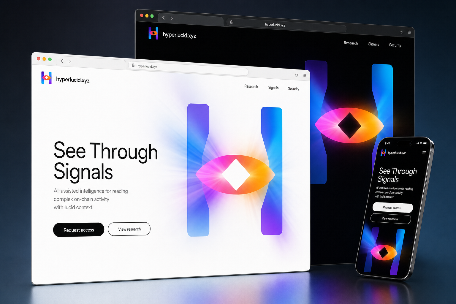 hyperlucid.xyz website concept preview enlarged