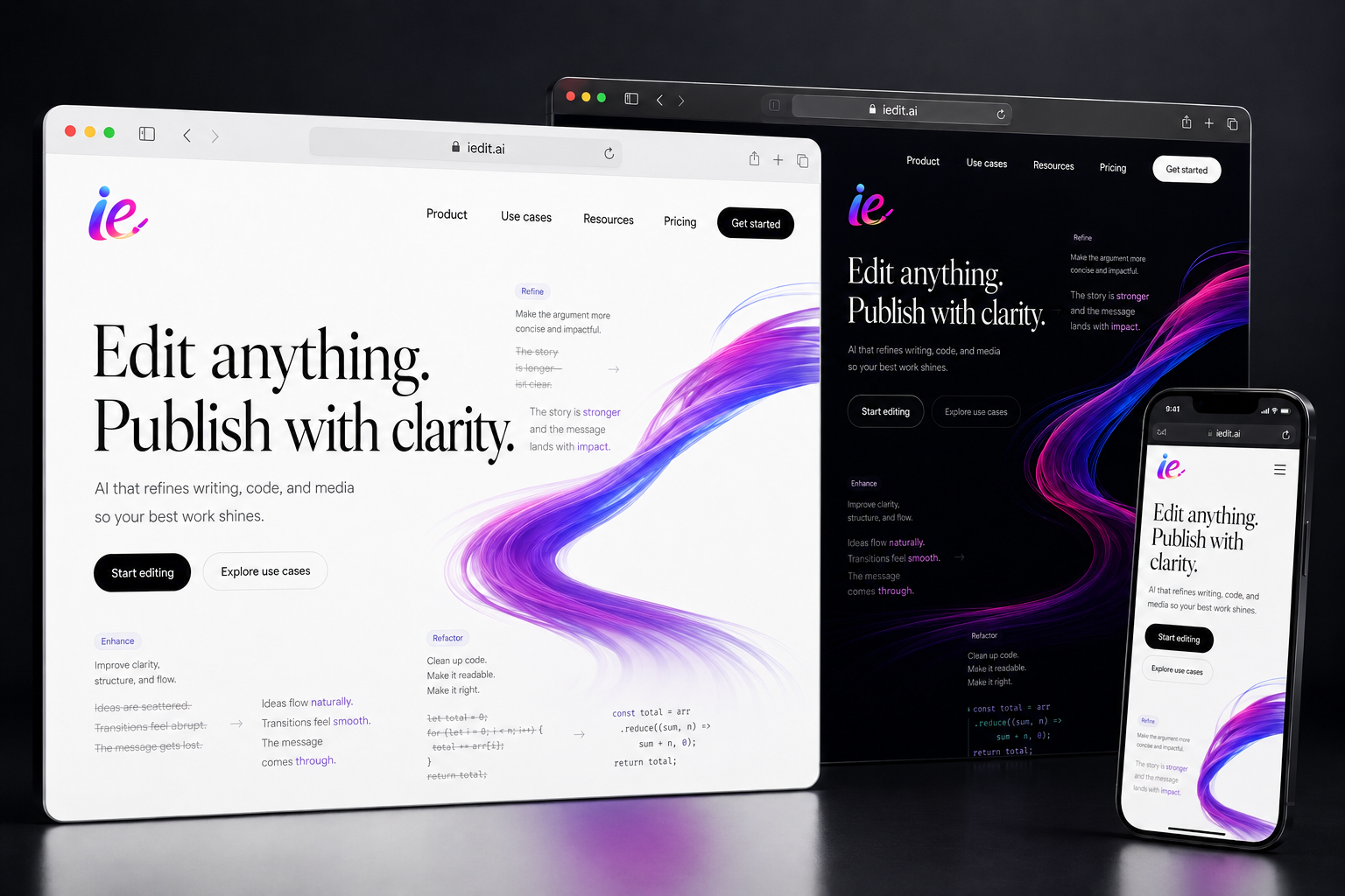 iedit.ai website concept preview