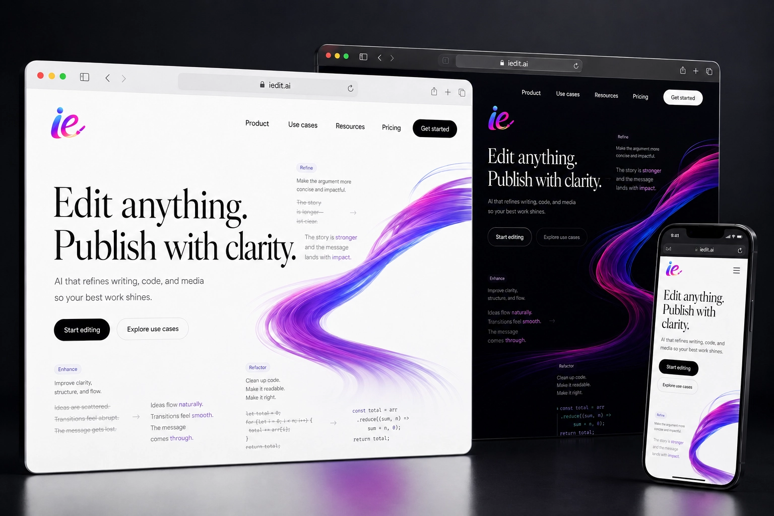 iedit.ai website concept preview