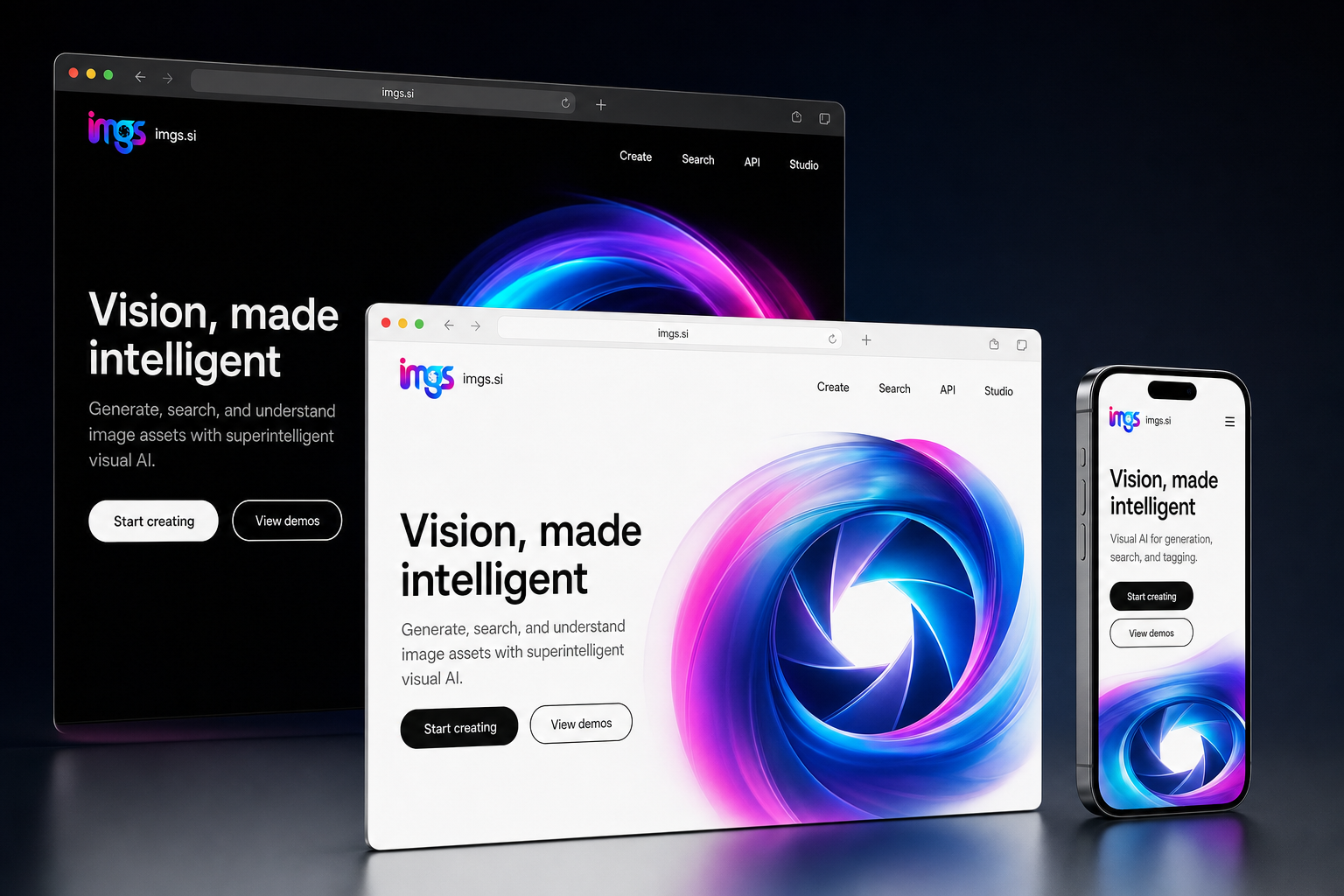 imgs.si website concept preview enlarged