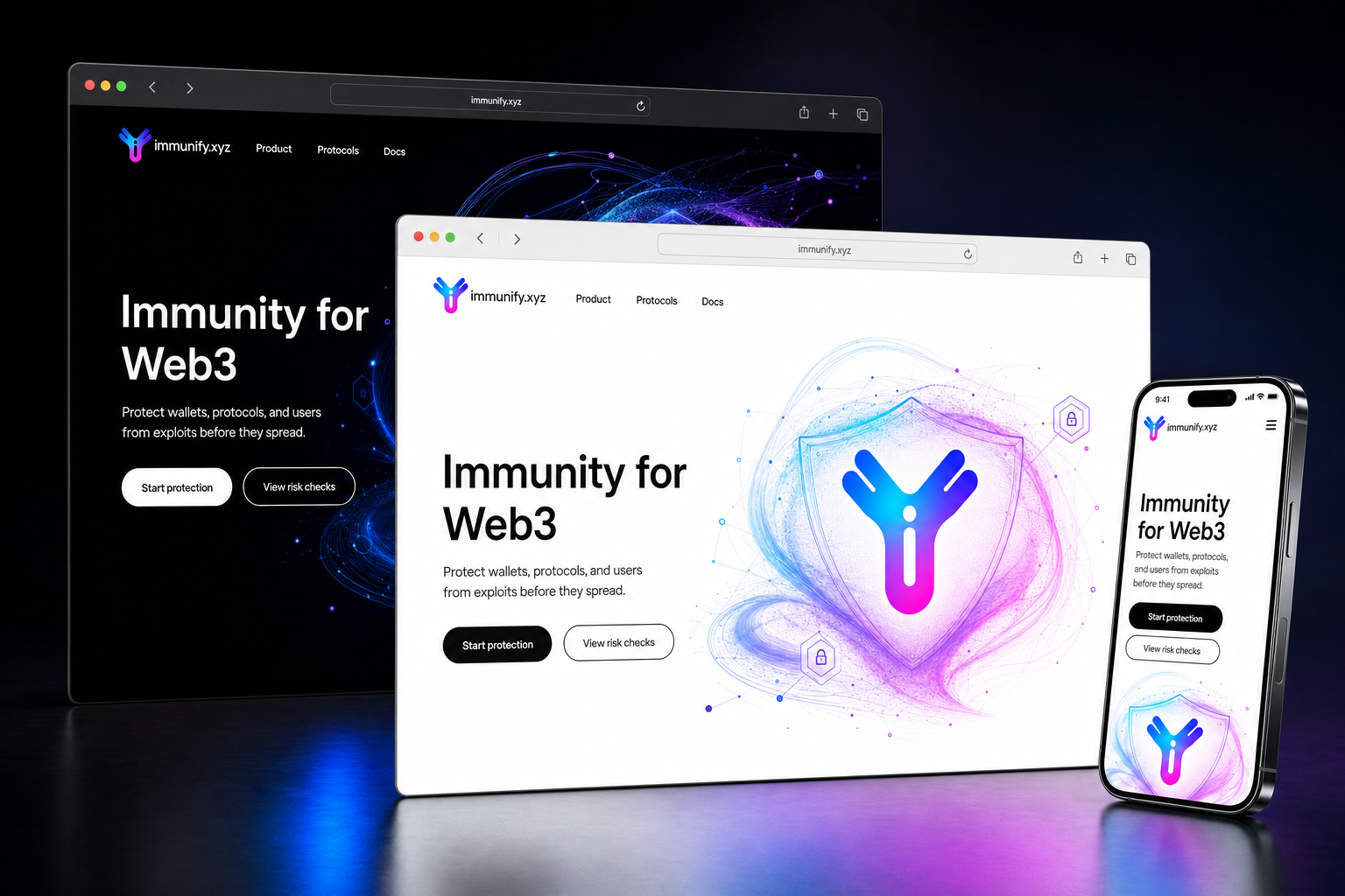 immunify.xyz website concept preview enlarged