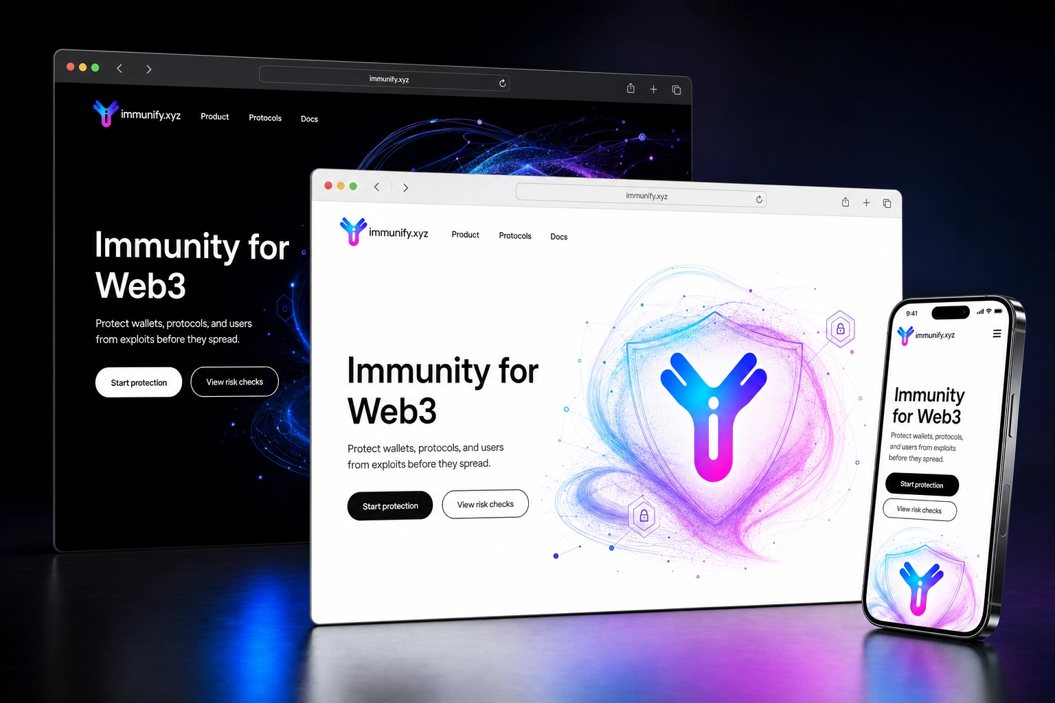immunify.xyz website concept preview