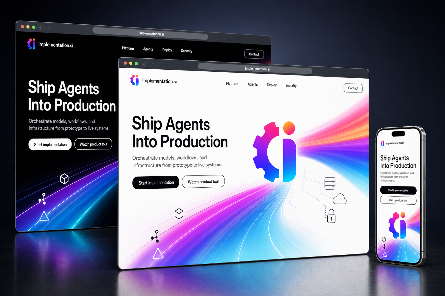 implementation.si website concept preview