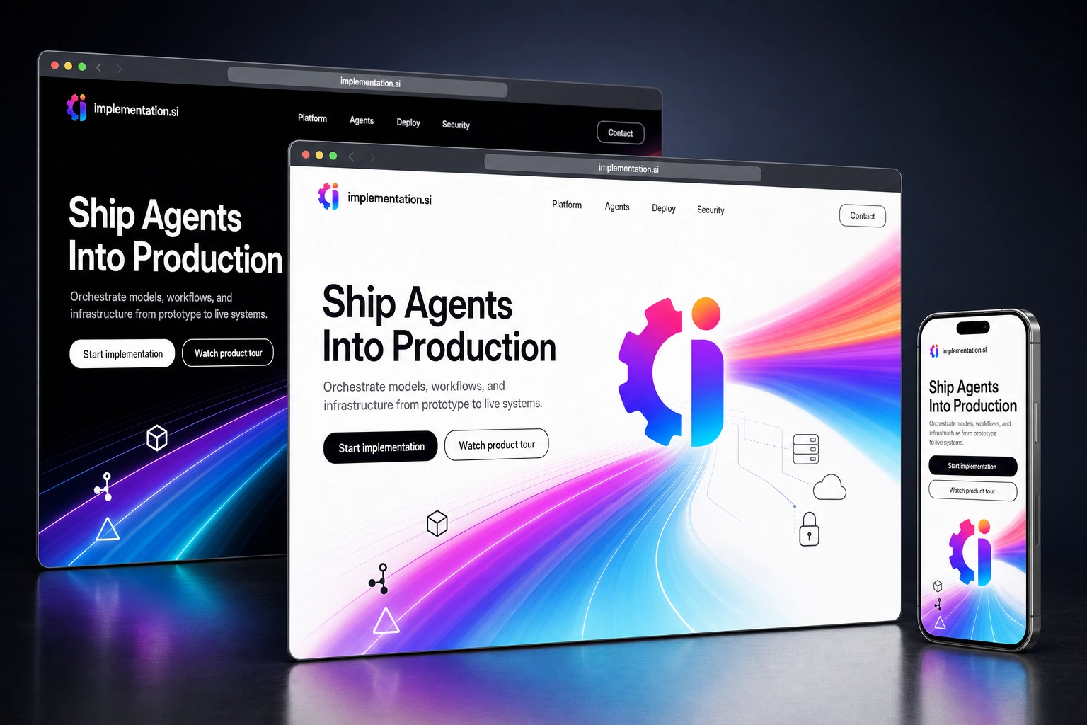 implementation.si website concept preview